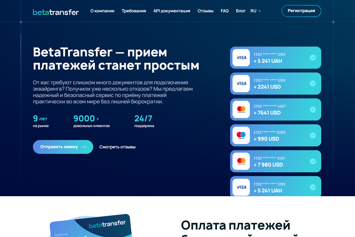 Прием Visa/Mastercard без лишних документов: опыт с Betatransfer-merchant